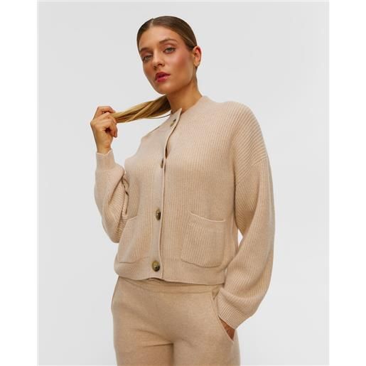 Kujten cardigan beige in cashmere da donna Kujten milan