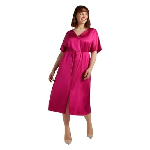 FIORELLA RUBINO: vestito lungo in viscosa lenzing™ ecovero™ curvy size fucsia stagione primavera estate 2025. 