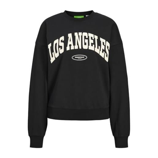 JJXX jxmerle spring rlx short ls crew swt maglia di tuta, black/print: los angeles, xs donna
