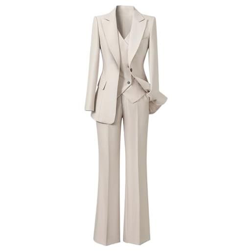 Mrjitor donna abito tre pezzi giacca a un bottone gilet a doppio petto pantaloni da smoking business casual