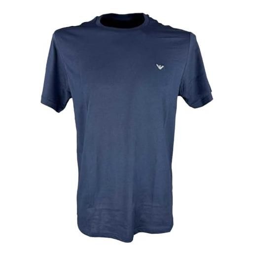 Emporio armani round-neck t-shirt, armani blu, m uomo