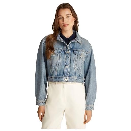 Tommy Hilfiger donna giacca in jeans straight jacket sam corta, blu (sam), 52