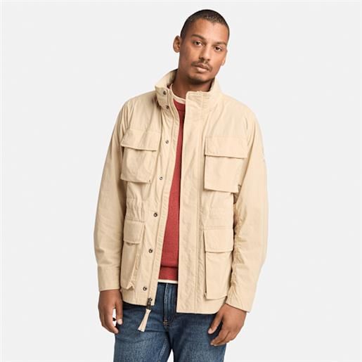 Timberland - giacca militare idrorepellente resistente abington da uomo in beige, uomo, beige, taglia: 3xl