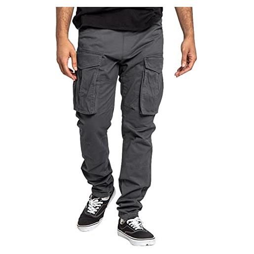Generisch pantaloni cargo da uomo, elasticizzati, a gamba dritta, elasticizzati, per attività all'aria aperta, sportivi, con tasche, per ragazzi, in tinta unita, comodi da jogging, lunghi, grigio scuro, xxxxl