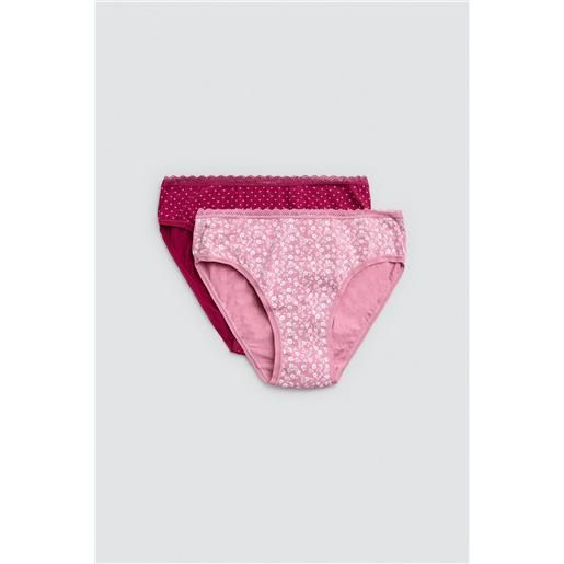 Ysabel Mora confezione da 2 mutandine midi stampate rosa