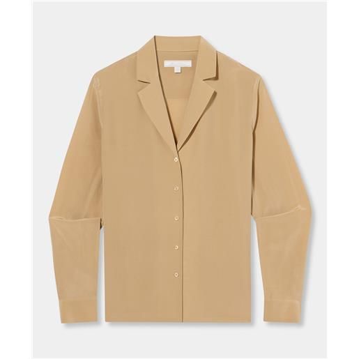 Brooks Brothers crepe silk blouse incense