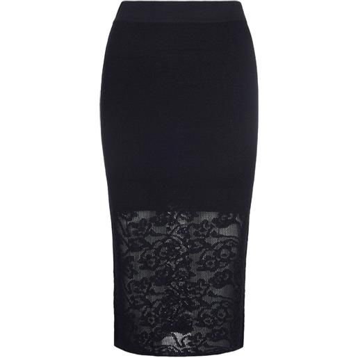 Patrizia Pepe gonna midi in pizzo - nero
