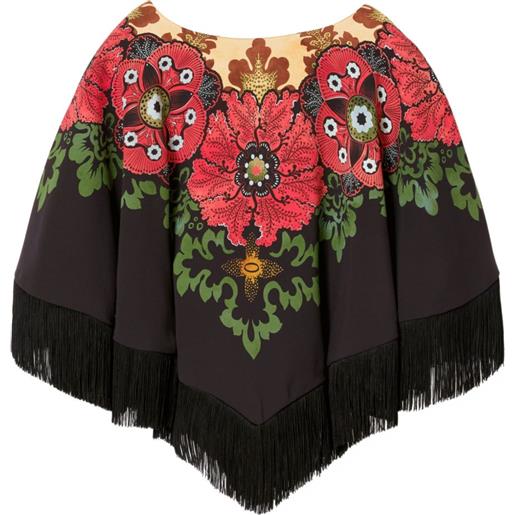 La DoubleJ poncho a fiori - marrone