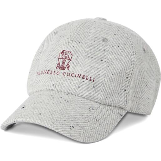 Brunello Cucinelli cappello da baseball con ricamo chevron - cxf75 grey