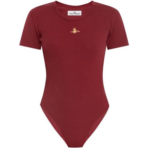 Vivienne Westwood body a coste con decorazione orb - rosso