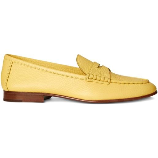 Polo Ralph Lauren mocassini in pelle pieno fiore - giallo