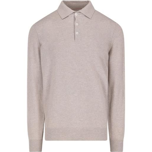 Brunello Cucinelli polo a maniche lunghe - toni neutri
