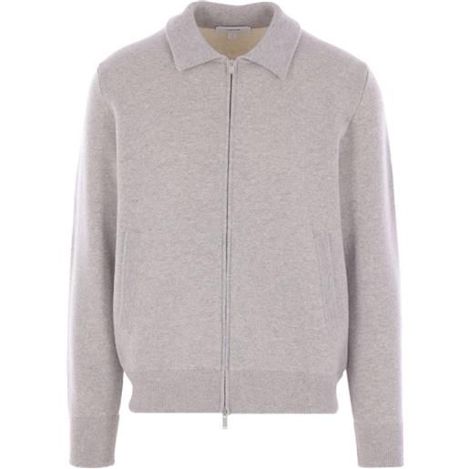Lardini cardigan con colletto stile polo - grigio