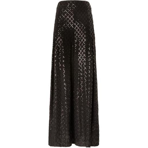 Genny pantaloni con paillettes - nero