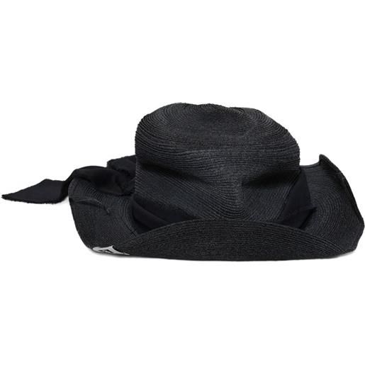 Maison MIHARA YASUHIRO cappello in paglia con nastro - nero