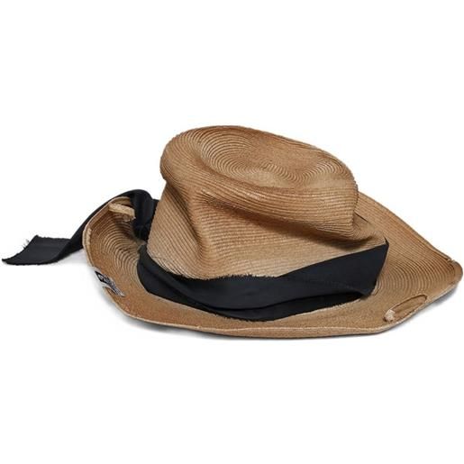 Maison MIHARA YASUHIRO cappello in paglia con nastro - toni neutri