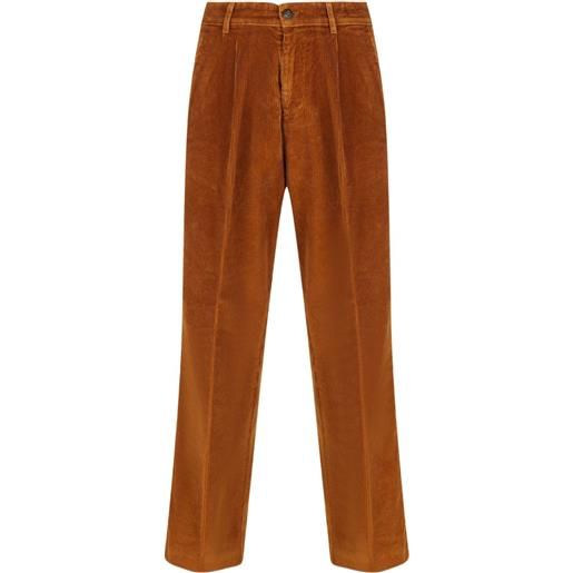 Fay pantaloni dritti a coste - marrone