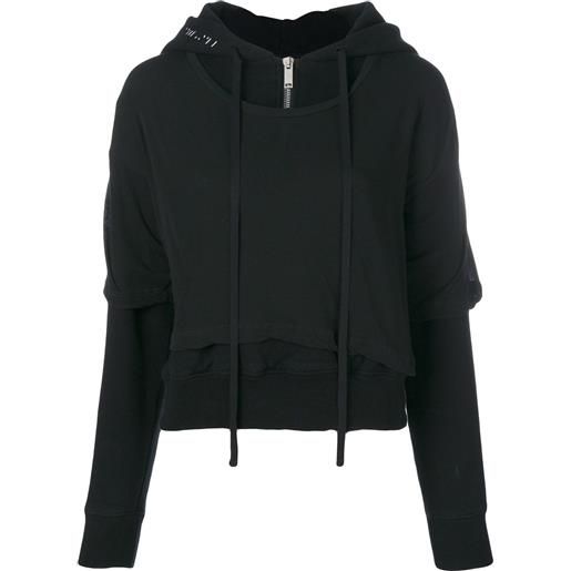 UNRAVEL PROJECT felpa t-shirt doppio strato - nero