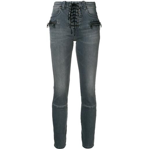 UNRAVEL PROJECT jeans con lacci - grigio