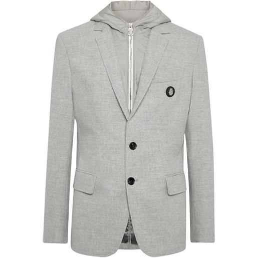 Billionaire blazer con cappuccio e bottoni - grigio