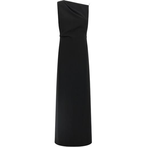 Max Mara abito monospalla drappeggiato - nero