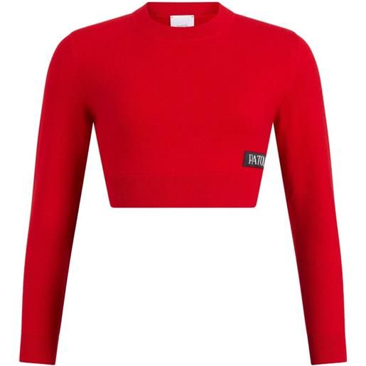 Patou maglione con applicazione - rosso