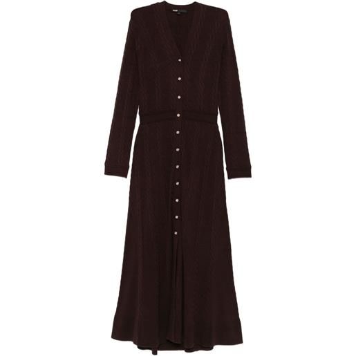 Maje abito in maglia intrecciata con bottoni - marrone