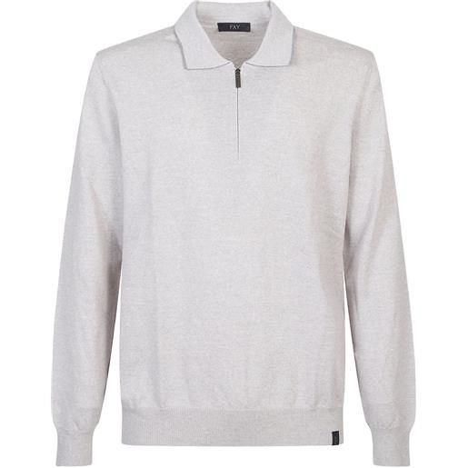Fay polo con zip - grigio