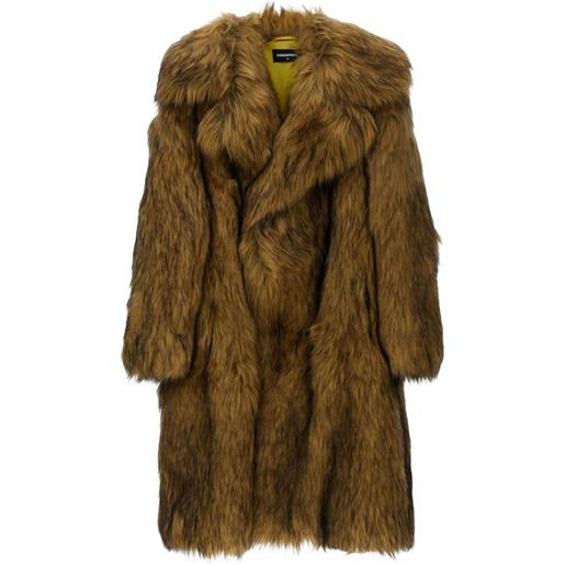 DSQUARED2 KIDS cappotto furry - marrone