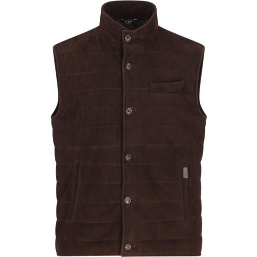 Fay gilet con applicazione - marrone