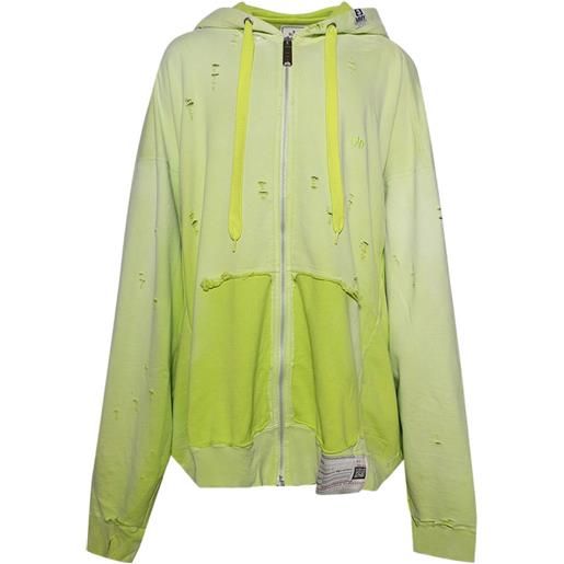Maison MIHARA YASUHIRO felpa con effetto vissuto - giallo
