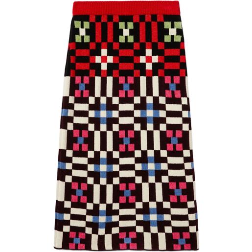 La DoubleJ gonna byte con motivo geometrico - rosso