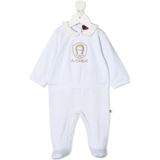 Aigner Kids pigiama con ricamo - blu