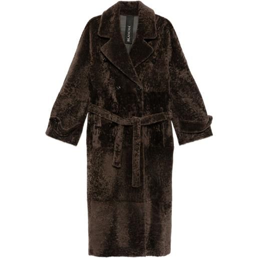 Blancha cappotto doppiopetto con cintura - marrone