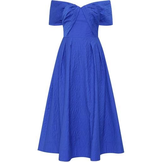 Rebecca Vallance abito midi viola con spalle scoperte - blu
