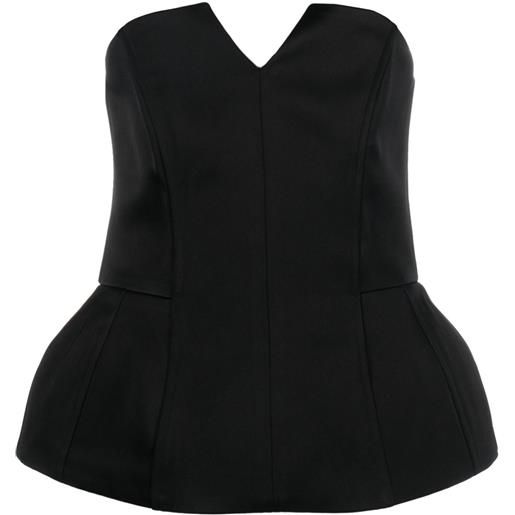 V:PM ATELIER top lumi con balza - nero
