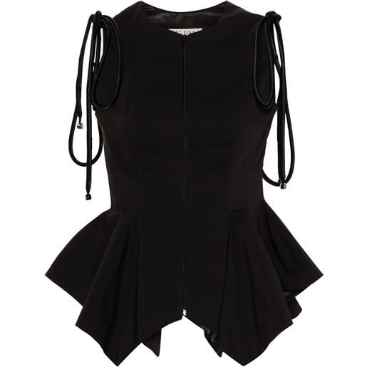 V:PM ATELIER top koa con peplum - nero