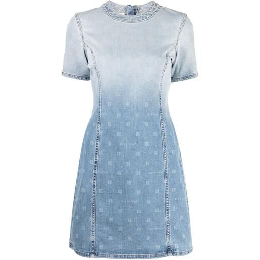 Givenchy abito corto denim con effetto sfumato - blu