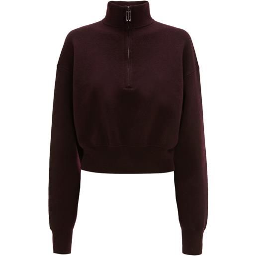 Victoria Beckham maglione con mezza zip - rosso