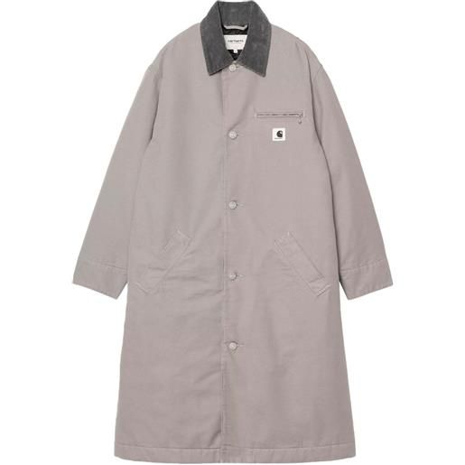 Carhartt WIP cappotto con colletto a coste e bottoni - grigio