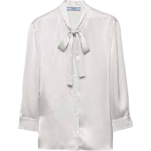 Prada camicia in crêpe satinato - toni neutri