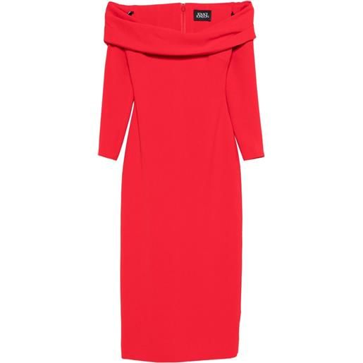 Solace London abito midi yuni con spalle scoperte - rosso