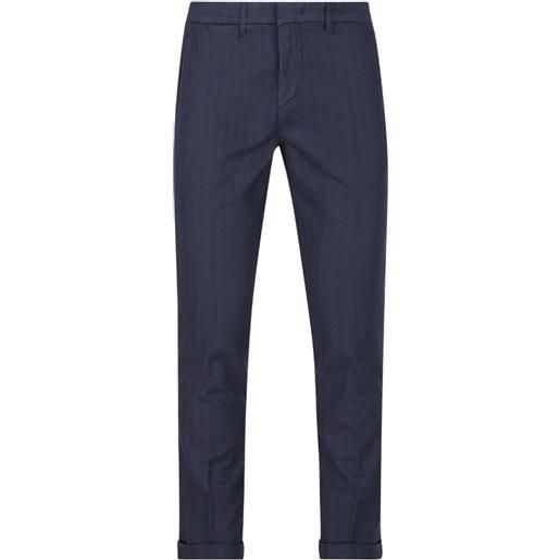 Fay pantaloni con motivo pied-de-poule - blu