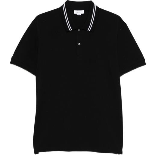 Alexander McQueen polo con dettaglio a righe - nero