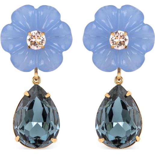 Orecchini Con Pietra Di Colore Da Donna In Oro 18 Carati Forma: Ovale Chiusura: Perno E Farfalla - Foto 6