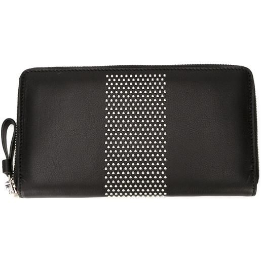 Alexander McQueen studded zip around wallet - nero