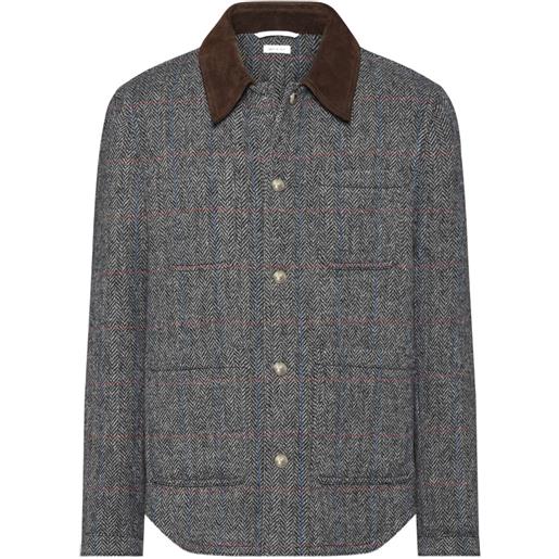 Thom Browne giacca utility in tweed - grigio