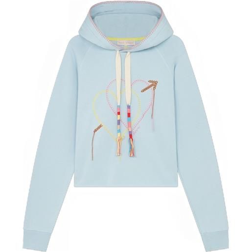 Mira Mikati felpa con ricamo cuori trafitti - blu