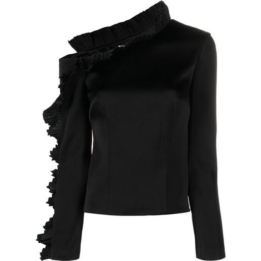 V:PM ATELIER top isabel con ruches - nero