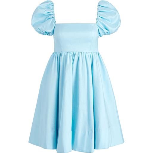 alice + olivia abito corto sharilyn con maniche a palloncino - blu